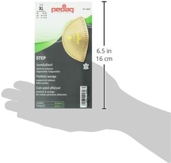 pedag Step Arch Support Inserts, Durable Foot Arch Support for Flats, Self-Adhesive, Tan, X-Large 3 Count