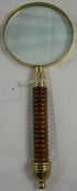 Solid Brass Magnifying Glass with Wood Handle & Felt Bag