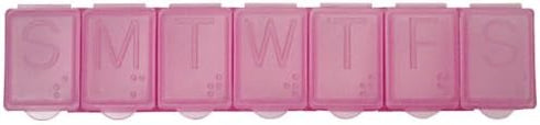 7 Day Pill Organizer with Braille Markings