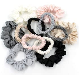 Mulberry Park Silks 100% Pure Silk Hair Scrunchies, Large 3 Pack - Gentle on All Hair Types, Prevents Frizz