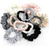 Mulberry Park Silks 100% Pure Silk Hair Scrunchies, Large 3 Pack - Gentle on All Hair Types, Prevents Frizz