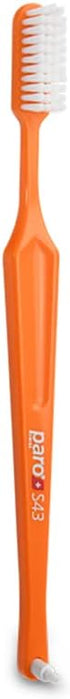 Paro S43 Toothbrush, Compact Brush Head with Soft Bristles, 6 Pack with 4 Rows and 43 Tufts for Gentle Cleaning