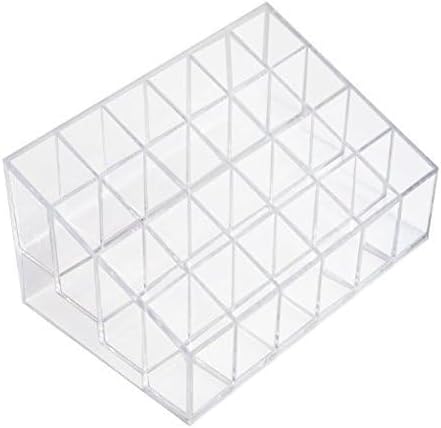 Transparent Cosmetic Makeup Organizer, Clear 24 Lattices Lipsticks and Lotion Storage Display Holder