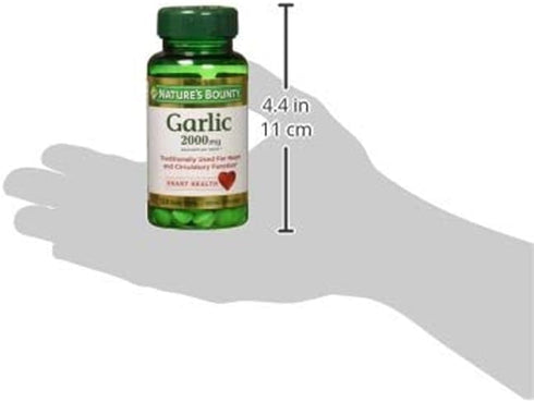Nature's Bounty Garlic Extract 1000 mg, Promotes Heart Health and Cholesterol Support, 100 Rapid Release Softgels