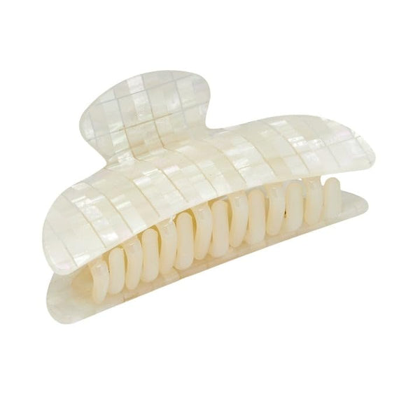 MACHETE Midi Heirloom Claw Hair Clip, 3.5 inch Fashion Hair Accessories (Opalite Shell Checker)