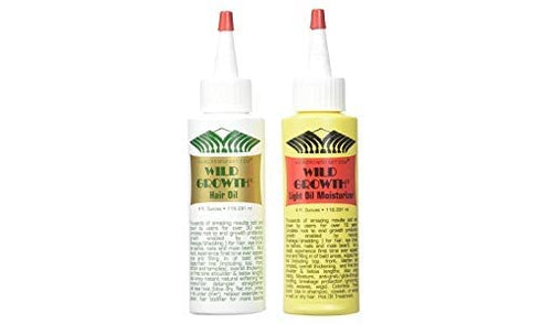Wild Growth Set, Hair Oil 4 oz + Light Oil Moisturizer 4 oz