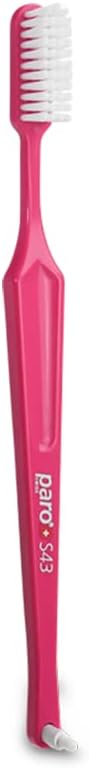 Paro S43 Toothbrush, Compact Brush Head with Soft Bristles, 6 Pack with 4 Rows and 43 Tufts for Gentle Cleaning