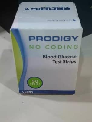 Prodigy No Coding Blood Glucose Test Strips - 50 Strips, Pack of 2
