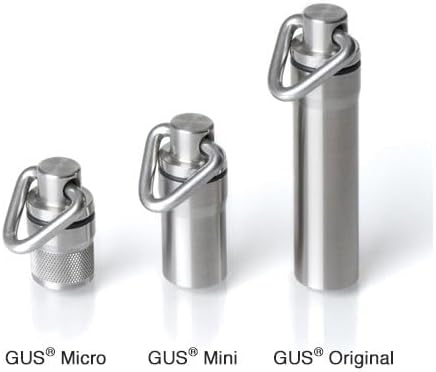 GUS Original Pill Fob, Made in USA, Stainless Steel Keychain Holder