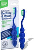 Dr. B Dental Solutions Ergonomic Denture Toothbrush | Extra Soft Bristles for Implants & Overdentures, Blue