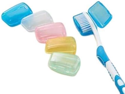5Pcs Multicolour Travel Toothbrush Head Covers, Protective Portable Plastic Clip for Manual Toothbrush, Household Travel