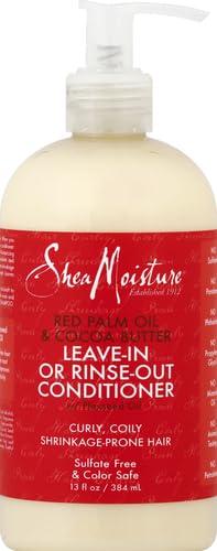 Sheamoisture Conditioner for Curly Hair - Red Palm Oil and Cocoa Butter with Flaxseed Oil, 13 oz