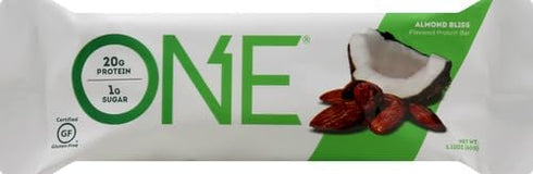 ONE Protein Bar, Almond Bliss, 2.12 oz., Gluten-Free, High Protein (20g), Low Sugar (1g)