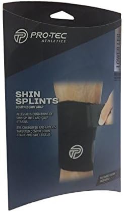 Pro-Tec Shin Splints Compression Wrap, Adjustable Support for Men and Women, Black