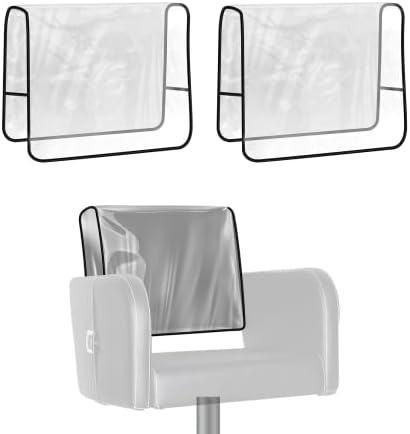 Salon Chair Cover 20"x 15"x 4.5" Black, Protectors for Most Salon Chairs, Reinforced Precision Stitched Clear Covers