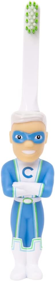 Captain Cavity Superhero Kids Toothbrush, 2-10 Years, Soft Bristles, Easy Grip, Bonus Replaceable Head