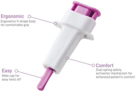 ONE-CARE PRO Safety Lancets, 30G x 1.2mm, 100/bx, Gentle & Comfortable Sampling, Top Push Button Activated