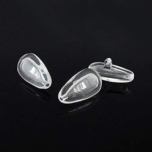 Soft Silicone Air Chamber Eyeglass Nose Pads, 14mm, 5 Pairs Screw-in Replacement Nosepads for Eyewear