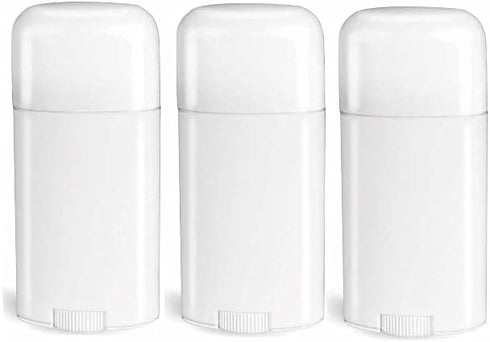 Natural Farms Deodorant Container, Empty, 2.65 Ounce, Twist-Up Refillable Plastic Tube for Deodorants, Pack of 3
