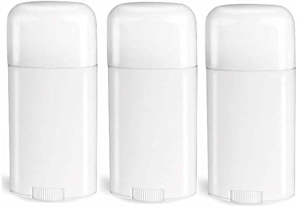 Natural Farms Deodorant Container, Empty, 2.65 Ounce, Twist-Up Refillable Plastic Tube for Deodorants, Pack of 3