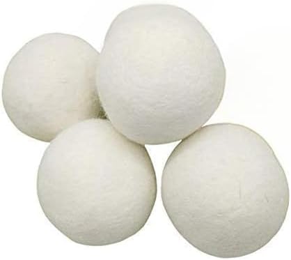 Wool Dryer Balls XL 4-Pack, 100% Pure New Zealand Wool, Reduces Wrinkles & Drying Time, Ideal for Essential Oils