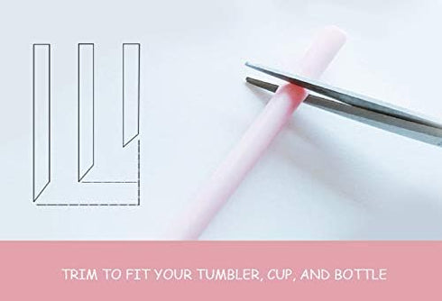 Silicone Straws Reusable Drinking Straw Pack of 6, Soft Beverage Water Drink Straws for 30oz and 20oz Tumblers,