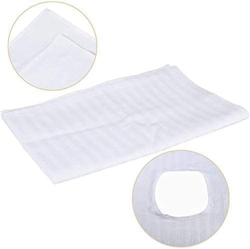 Massage Table Cover with Hole, Soft Cotton Stripe Beauty Massage Bed Sheets, White, 120 x 190