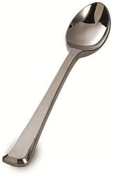 Silver Plastic Mini Spoon- 24 count by Greenbriar International