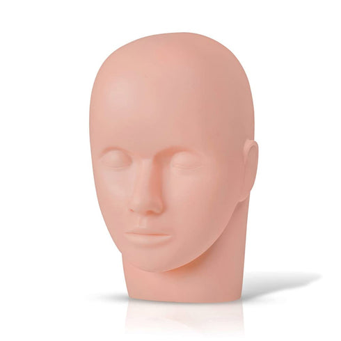 Practice Training Lash Mannequin Head for Make Up and Lash Extension, Soft-Touch Rubber Doll Face Head, Easy to Clean