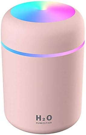 2 in 1 USB Electric Aromatherapy Oil Diffuser, Ultrasonic Air Humidifier, Colorful Light for Home and Car (Pink)