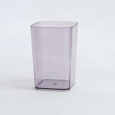 Namzi Light Purple Translucent Square Mouthwash Cups 2 Pcs,2.16 * 2.16 * 3.85inch,Reusable,Simple