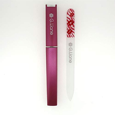Premium Glass Nail File with Case - Professional Crystal Fingernail Files Perfect Manicure Set for Women Men Kids (Pink)