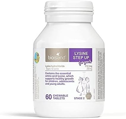 Bio Island Lysine Step Up for Youth, 60 Chewable Tablets