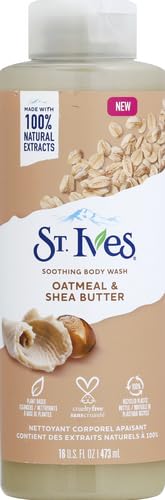 St. Ives Soothing Body Wash Moisturizing Cleanser Oatmeal & Shea Butter Made with Plant-Based Cleansers & 100% Natural Extracts 16 oz