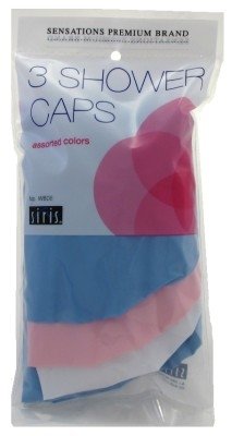 Siris Assorted Colors 3 Shower Caps