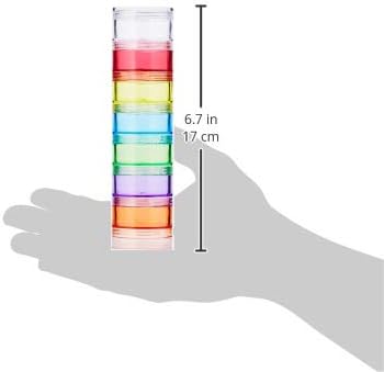 Ezy Dose Weekly Stackable Pill Organizer and Planner, 7 Compartments, Stack and Screw Together