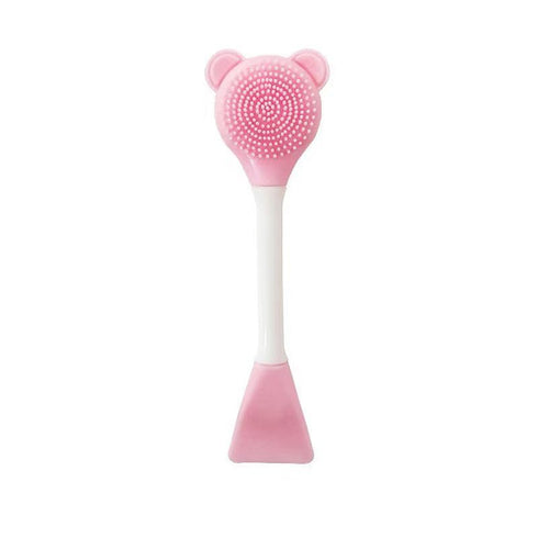 Pink Facial Cream Spatula, Silicone Face Mask Brush, Double Heads Skincare Applicator Tools for Facial Masks