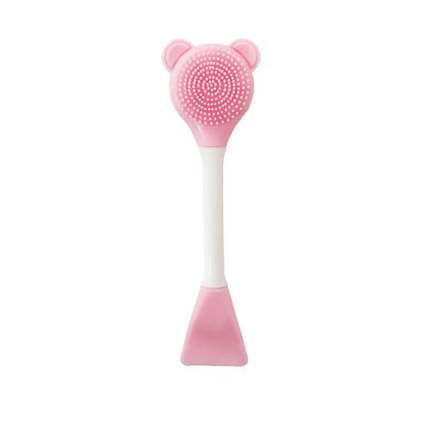 Pink Facial Cream Spatula, Silicone Face Mask Brush, Double Heads Skincare Applicator Tools for Facial Masks