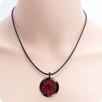 Wild Essentials 12 Black Chrome Spider Essential Oil Diffuser Necklace, Stainless Steel Aromatherapy Locket, Black
