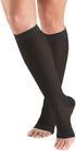 Truform Sheer Compression Stockings, 15-20 mmHg, Women's Knee High Length, Open Toe, Black, Large
