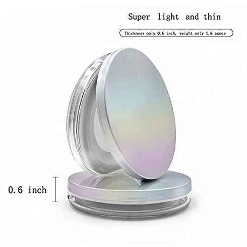 Plastic Loose Powder Compact Container with Velvet Powder Puff, Mirror, and Elasticated Net Sifter (SILVER)