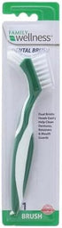 Denture Cleaning Brush - Dual Bristle Heads with Deep Clean Pick, Assorted Colors