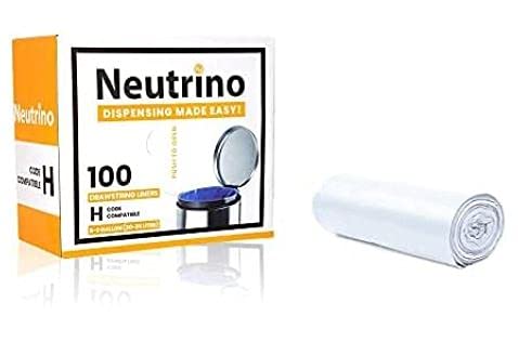Neutrino Trash Bags, 100 Count, 8-9 Gallon Heavy Duty Drawstring Plastic Garbage Bags for simplehuman Code H
