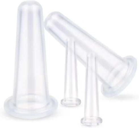Xinjincang 4Pcs Transparent Massage Cupping Set Silicone Mini Facial Cups Face Massager Helper