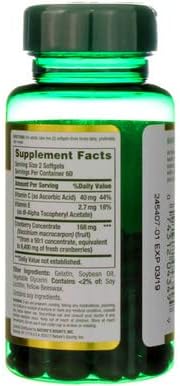 Nature's Bounty Cranberry Fruit 4200 mg with Vitamin C - Softgels, 120 ea (Pack of 4)