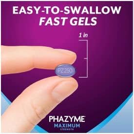Phazyme Maximum Strength Gas and Bloating Relief - 250 mg Simethicone, 36 Fast GELS, Pack of 3