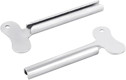 NexusPulse 2 Pcs Silvery Metal Tube Squeezer Keys, Toothpaste Metal Hair Dye Color