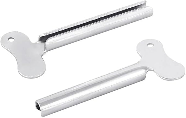 NexusPulse 2 Pcs Silvery Metal Tube Squeezer Keys, Toothpaste Metal Hair Dye Color