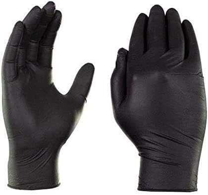 Sysco Nitrile High Performance Gloves, Powder Free Disposable Food Grade (100 Gloves Pack) (Large - Black)
