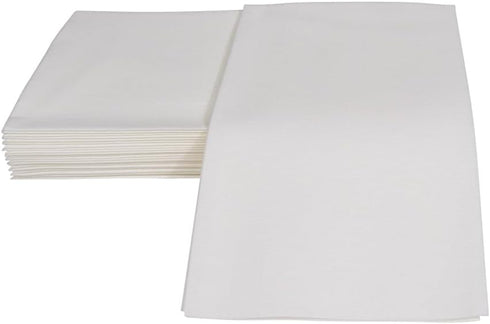 Packs 12 Caspari Paper Linen Solid Guest Towel Napkins in White - Four